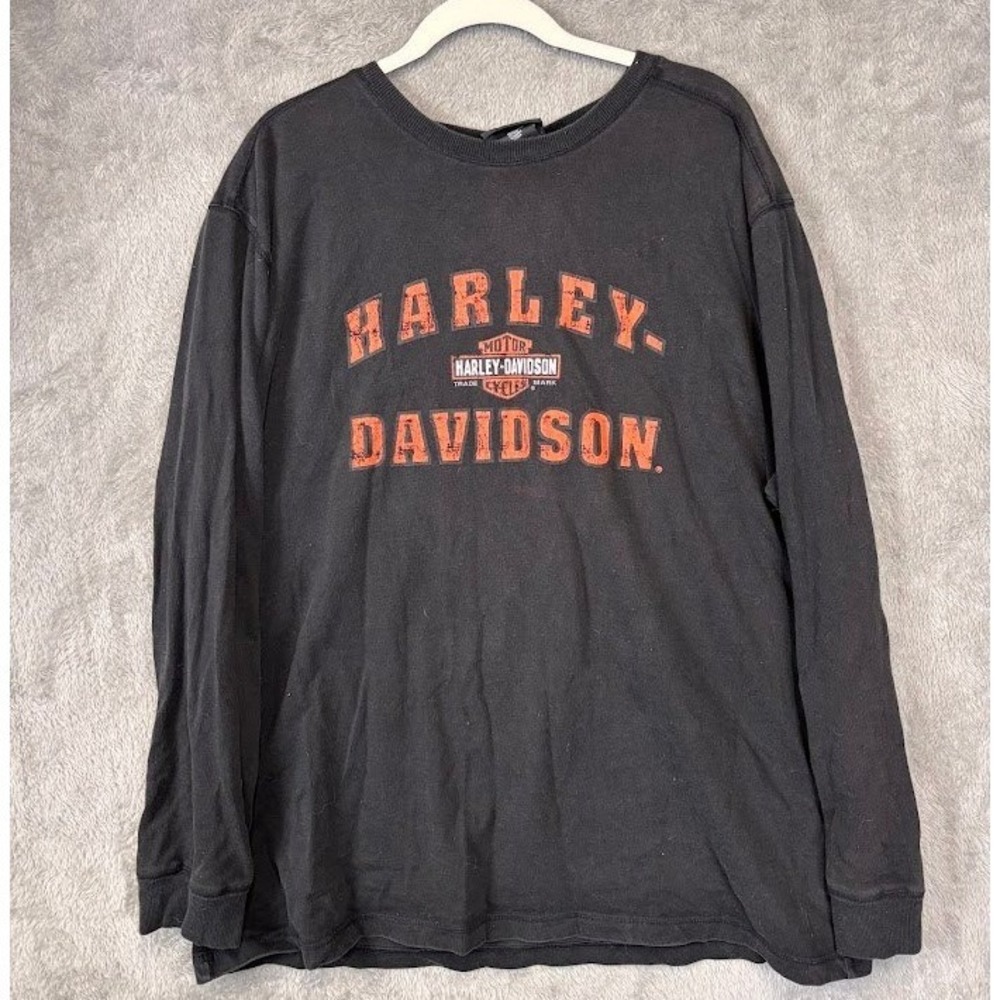 Harley-Davidson Mens Black Long Sleeve Graphic T-Shirt 2XL 96726-08VM 2008